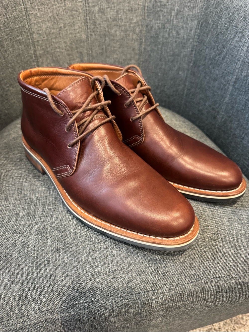 Men's Brown Leather Chukka Boots - Classic Lace-Up Style 10.5 full grain leather